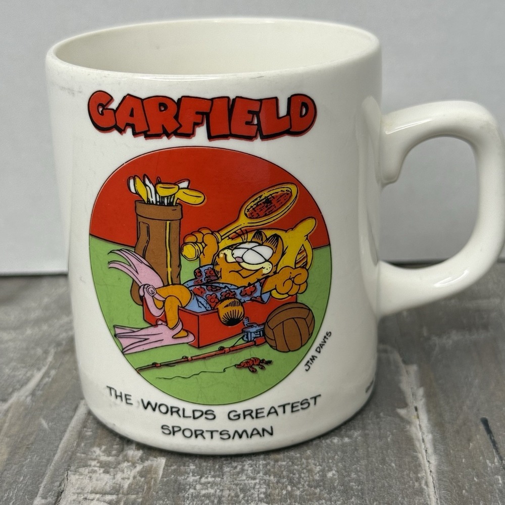 Vintage 1978 Garfield Coffe Mug The Worlds Greatest Sportsman EUC